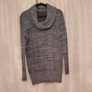 The Limited Heathered Gray Cowl Neck Sweater